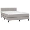 vidaXL Cama box spring colch&oacute;n y luces LED tela gris claro 140x200 cm