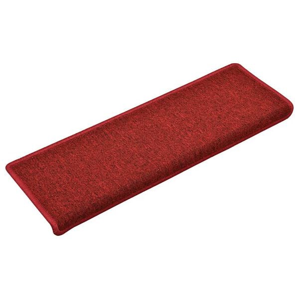 vidaXL Felpudos para escaleras 30 unidades 65x21x4 cm Rojos Borde Rectangular