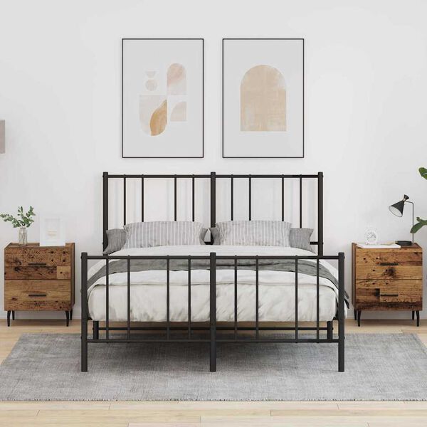 vidaXL Armario de Noche con caj&oacute;n 2 pcs Madera vieja 40 x 35 x 47,5 cm