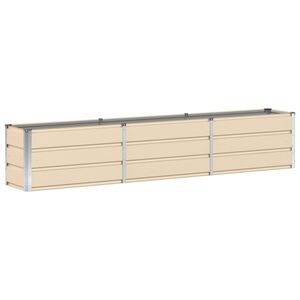 vidaXL Jardinera Marfil 240 x 40 x 45 cm Acero