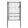 vidaXL Puerta de cerca ASTEN 100 x 150 cm Metal Negro Con cerradura