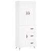 vidaXL Aparador alto madera contrachapada blanco 69,5x34x180 cm