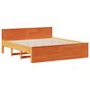 vidaXL Cama sin colch&oacute;n con cabecero madera de pino marr&oacute;n 180x200 cm