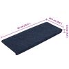 vidaXL Alfombrilla autoadhesiva de escalera 15 uds azul 65x24,5x3,5 cm