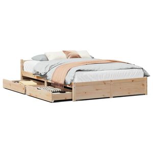 vidaXL Estructura de cama sin colch&oacute;n madera de pino blanca 140x200 cm