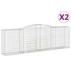 vidaXL Cestas de gaviones 2 uds forma de arco hierro 400x50x120/140 cm