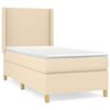 vidaXL Cama box spring con colch&oacute;n tela color crema 90x190 cm