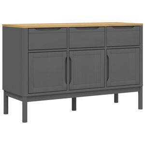 vidaXL Aparador FLORO madera maciza de pino gris 114x43x74 cm