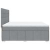 vidaXL Cama box spring con colch&oacute;n tela gris claro 200x200 cm