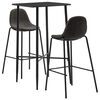 vidaXL Juego de mesa alta y taburetes 3 piezas tela gris oscuro