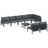 vidaXL Conjunto de sof&aacute;s de jard&iacute;n 9 uds. Negro Acero
