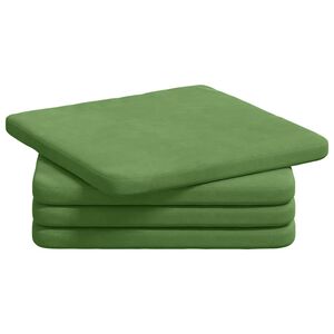 vidaXL Cojines para asiento 4 pcs Verde claro 40 x 40 x 3 cm