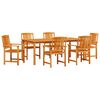 vidaXL Conjunto de Comedor de Jard&iacute;n 7 uds. Marr&oacute;n