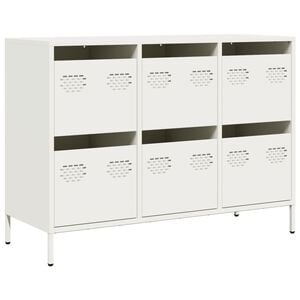vidaXL Aparador de acero laminado en fr&iacute;o blanco 101,5x39x73,5 cm