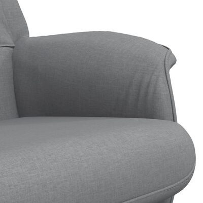 vidaXL Sillón reclinable con reposapiés tela gris claro