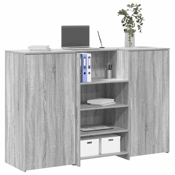 vidaXL Mostrador de recepci&oacute;n sonoma gris 155x50x103,5 cm