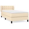vidaXL Cama box spring con colch&oacute;n tela color crema 80x200 cm