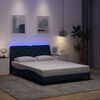 vidaXL Estructura de cama con LED sin colch&oacute;n tela azul 140x190 cm