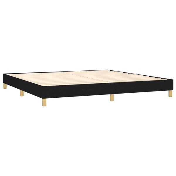 vidaXL Cama box spring con colch&oacute;n tela negro 200x200 cm