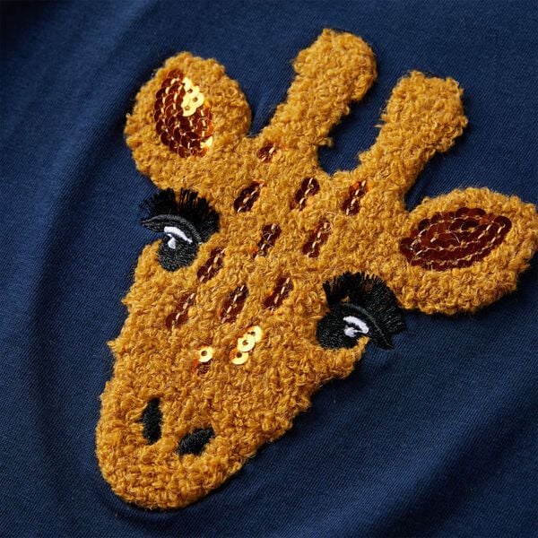 Camiseta infantil de manga larga azul marino 116