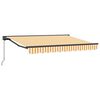 vidaXL Toldo retr&aacute;ctil manual Amarillo y blanco 3,5 x 2 m