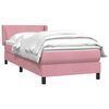 vidaXL Cama box spring con colch&oacute;n terciopelo rosa 100x220 cm
