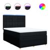 vidaXL Cama box spring con colch&oacute;n tela negro 140x190 cm