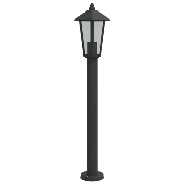 vidaXL Lámpara de suelo de exterior acero inoxidable negro 80 cm
