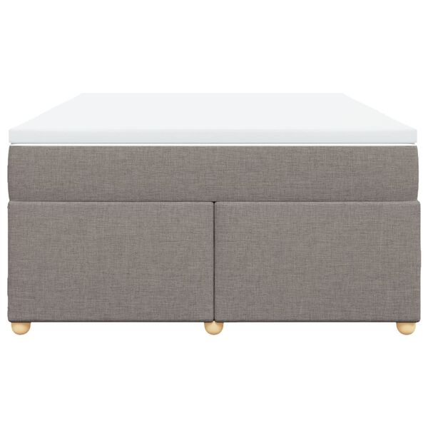 vidaXL Cama box spring con colch&oacute;n tela gris taupe 140x200 cm