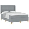 vidaXL Cama tipo Box Spring con colch&oacute;n Gris Claro 140 x 200 cm tela