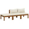 vidaXL Muebles de jard&iacute;n 3 pzas madera maciza de acacia cojines crema