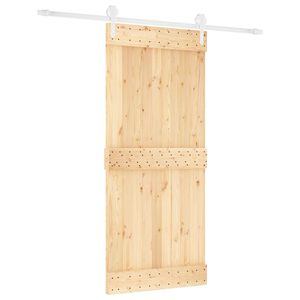 vidaXL Puerta Corredera Natural y Blanco 90 x 210 cm