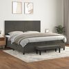 vidaXL Cama box spring con colch&oacute;n terciopelo gris oscuro 200x200 cm