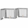 vidaXL Puerta para perros plegable con soportes 4 pcs Gris Sonoma