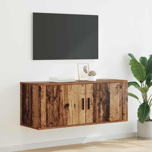 vidaXL Mueble para TV montado en la pared Madera Vieja