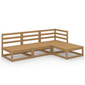 vidaXL Muebles de jard&iacute;n 4 piezas marr&oacute;n miel madera maciza de pino
