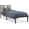 vidaXL Estructura cama sin colch&oacute;n con cabecero metal negro 75x190 cm