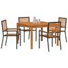 vidaXL Conjunto de Comedor de Jardín 5 pcs Negro Poliratán
