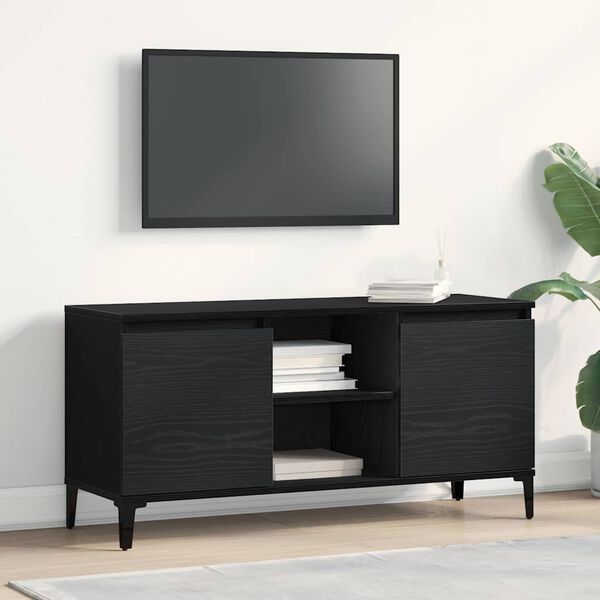 vidaXL Gabinete de TV Roble Negro 102 x 35 x 50 cm