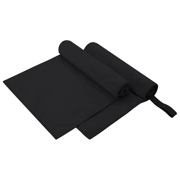 vidaXL Toallas Deportivas 2 pcs Negro 100 x 50 cm