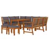 vidaXL Juego comedor jardín con cojines 9 piezas madera maciza acacia