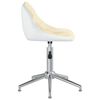 vidaXL Silla de comedor giratoria 6 uds cuero sintético crema blanco