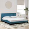 vidaXL Estructura de cama con LED sin colch&oacute;n Hanko terciopelo azul 180x200 cm