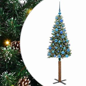 vidaXL &Aacute;rbol de Navidad Delgado con 150 LED con soporte Verde 150 cm