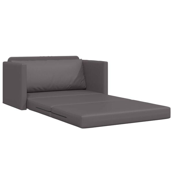 vidaXL Sof&aacute; cama 110cm Gris Cuero artificial