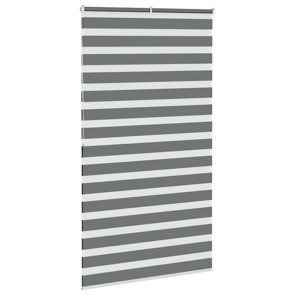 vidaXL Estor cebra gris oscuro tejido ancho 120,9 cm poliéster