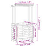 vidaXL Mesa de bar de jard&iacute;n con techo madera maciza 112,5x57x195,5 cm