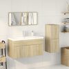 vidaXL Set de muebles de ba&ntilde;o 3 pzas madera contrachapada roble Sonoma