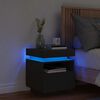 vidaXL Mesita de noche con luces LED negra 40x39x48,5 cm