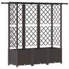 vidaXL Cama elevada con trellis y techo Marr&oacute;n 162,5 x 40 x 138 cm PP